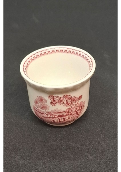 Ingiliz Manzaralı Vintage Yumurtalık Çiçekli Kırmızı 1 Adet