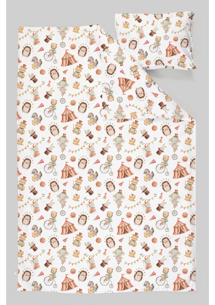 Organik Bebek Boy Nevresim Takımı (100X150) - Sihirli Minik Akrobasi