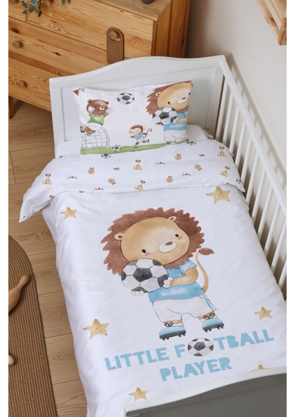 Organik Bebek Boy Nevresim Takımı (100X150) - Şampiyon Minik Aslan