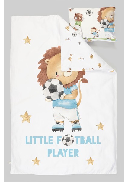 Organik Bebek Boy Nevresim Takımı (100X150) - Şampiyon Minik Aslan