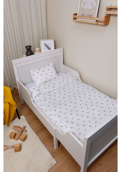 Organik Çarşaflı Bebek Nevresim Takımı (100X150) - Yeşil Zeytin Dalı fiyatları