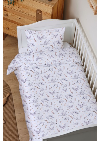 Organik Bebek Boy Nevresim Takımı (100X150) - Kuğu Dansı