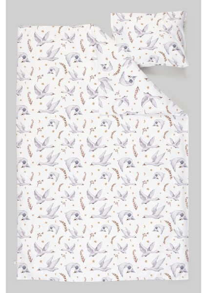 Organik Bebek Boy Nevresim Takımı (100X150) - Kuğu Dansı