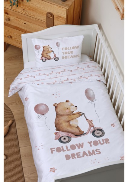 Organik Çarşaflı Bebek Nevresim Takımı (100X150) - Minik Gezgin