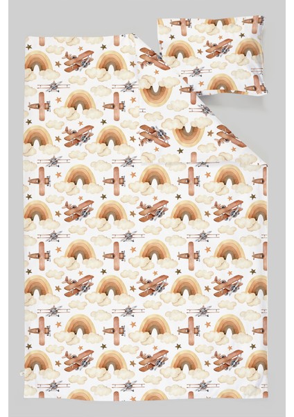 Organik Bebek Boy Nevresim Takımı (100X150) - Uçan Hayal