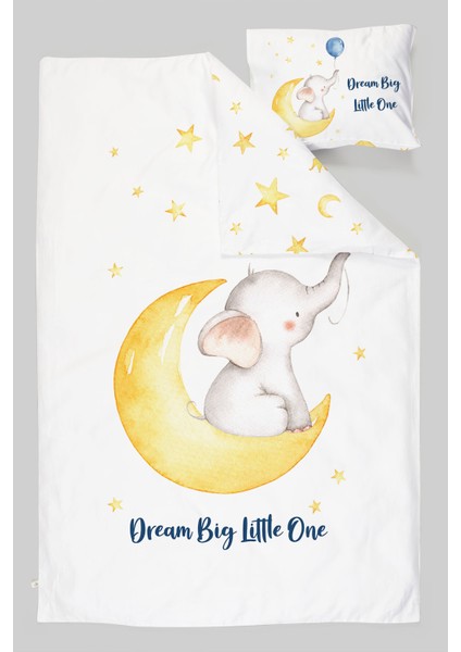 Organik Bebek Boy Nevresim Takımı (100X150) - Sevimli Ay Fısıltısı modelleri