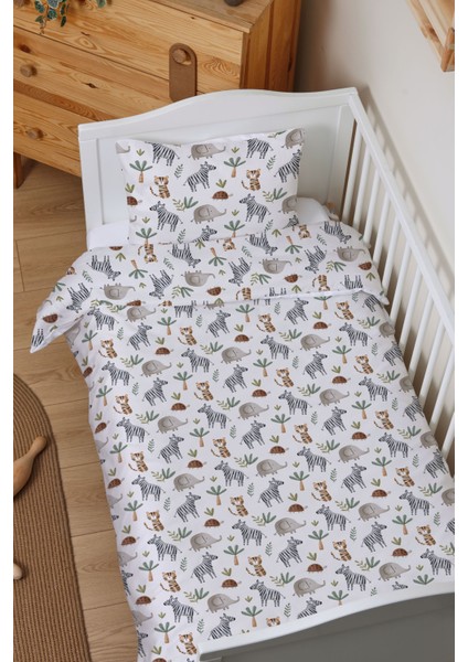 Organik Çarşaflı Bebek Nevresim Takımı (100X150) - Doğa Macerası
