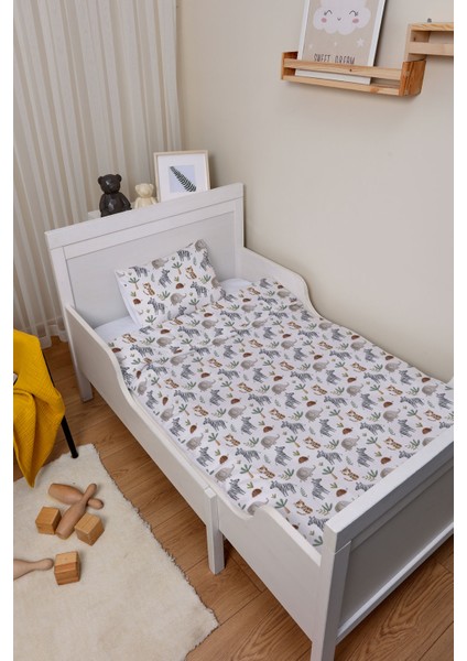 Organik Çarşaflı Bebek Nevresim Takımı (100X150) - Doğa Macerası