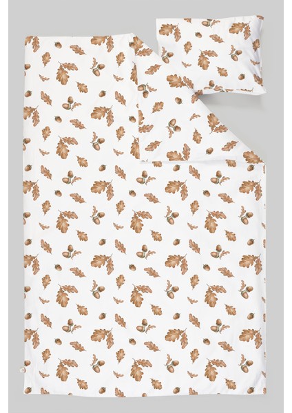 Organik Bebek Boy Nevresim Takımı (100X150) - Sonbahar Yaprakları