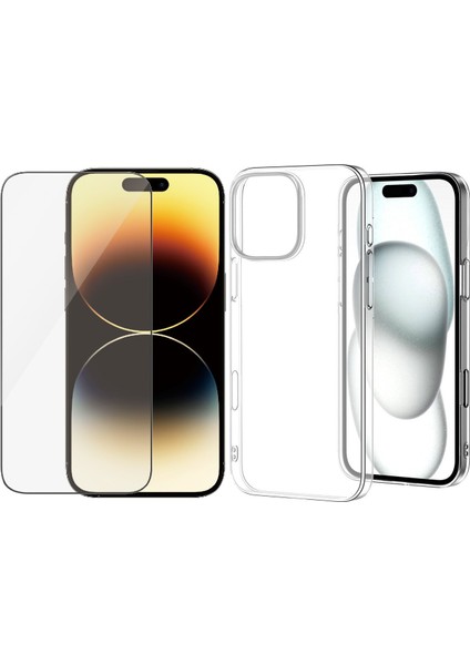 Apple Apple iPhone 16 Pro Kılıf Sararma Yapmayan Zore Droga Kapak + Temperli Cam Ekran Koruyucu