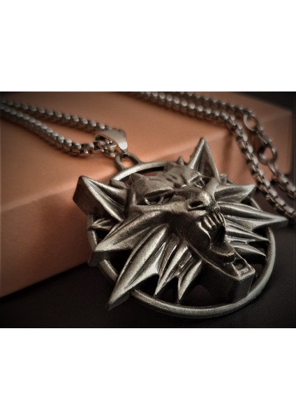 Paslanmaz Metal Kurt Kolye 70 cm Zincirli modelleri