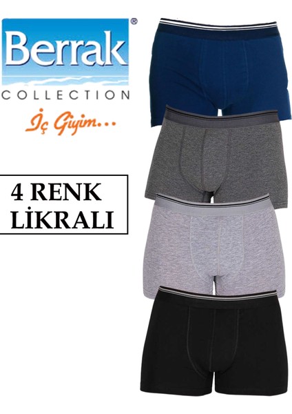 Erkek Likralı Boxer 4'lü Paket