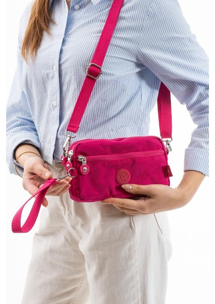 Klinkır Kumaş Mini Çapraz Askılı Kadın Çanta Yağmur Geçirmez El Askılı Çanta 20*10 cm Mega Bag