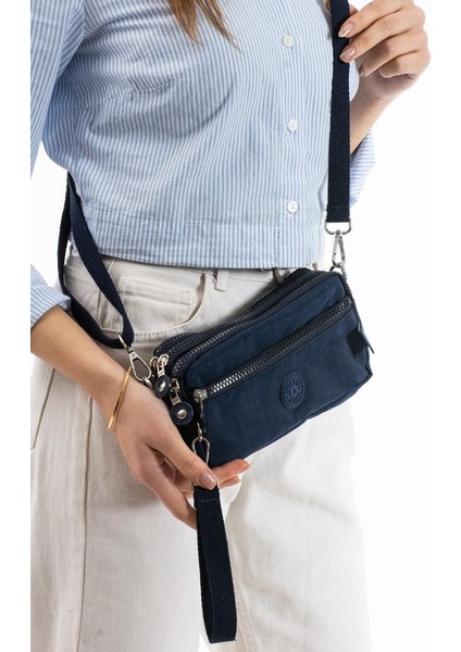 Klinkır Kumaş Mini Çapraz Askılı Kadın Çanta Yağmur Geçirmez El Askılı Çanta 20*10 cm Mega Bag