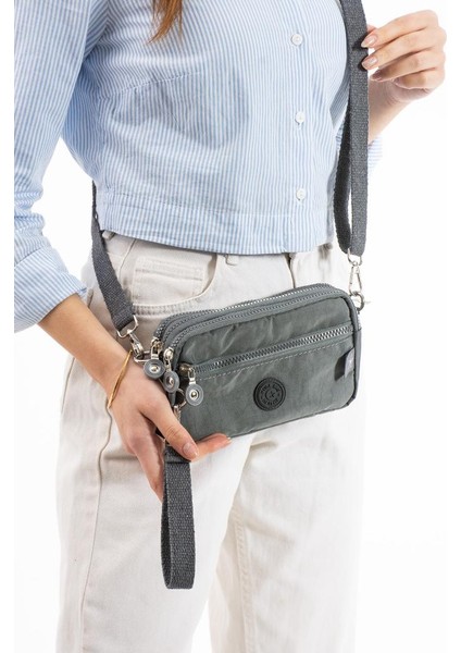 Klinkır Kumaş Mini Çapraz Askılı Kadın Çanta Yağmur Geçirmez El Askılı Çanta 20*10 cm Mega Bag