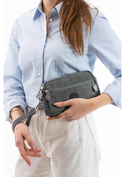 Klinkır Kumaş Mini Çapraz Askılı Kadın Çanta Yağmur Geçirmez El Askılı Çanta 20*10 cm Mega Bag