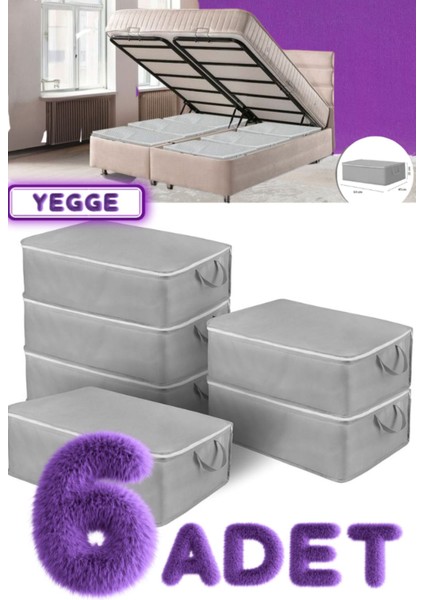 6 Adet - Büyük Boy Bazaaltı ve Çekyat Hurç 64 x 45 x 22 cm Antrasit Gri