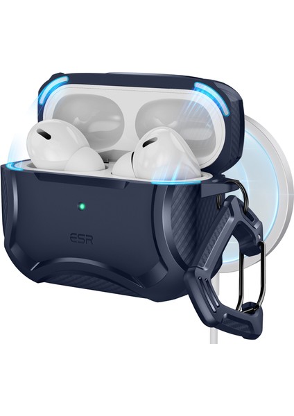 AirPods Pro / Pro 2 Kılıf - Cyber Armor Tough HaloLock MagSafe Mavi