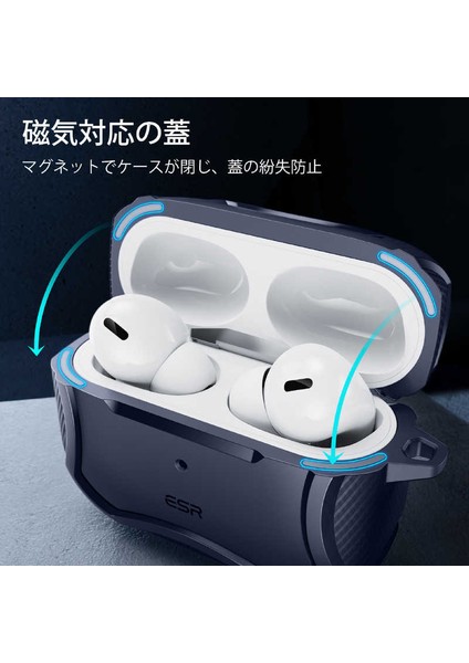 AirPods Pro / Pro 2 Kılıf - Cyber Armor Tough HaloLock MagSafe Mavi modelleri