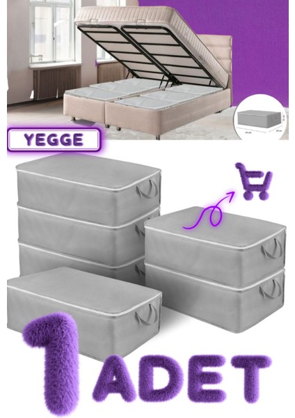 Büyük Boy Bazaaltı ve Çekyat Hurç 64 x 45 x 22 cm Antrasit Gri Baza Altı Hurç Saklama Hurcu