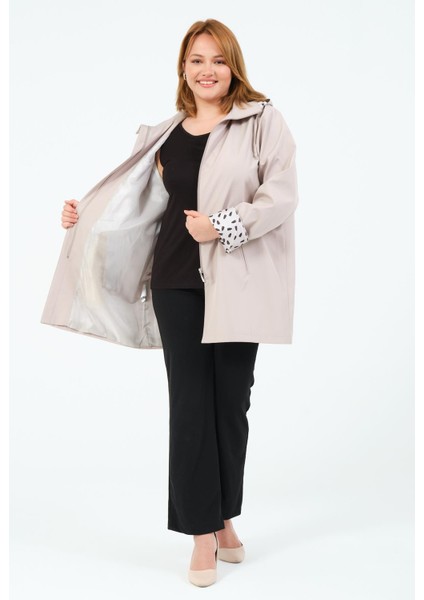 Seyhan Büyük Beden Kadın Mevsimlik Astarlı Kısa Polyester Trençkot fiyatları