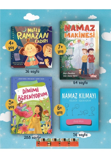 Mutlu Ramazan Çadırı / Dinimi Öğreniyorum / Namaz Kılmayı Kolayca Öğreniyorum / Namaz Makinesi (4 Kitap)