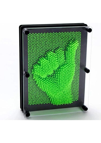 Büyük Boy Yeşil Pin Art Green 3-Dimensional Pin Sculpture Vıp Yeşil Pinart 3D Çivi Sanatı 21X16 cm