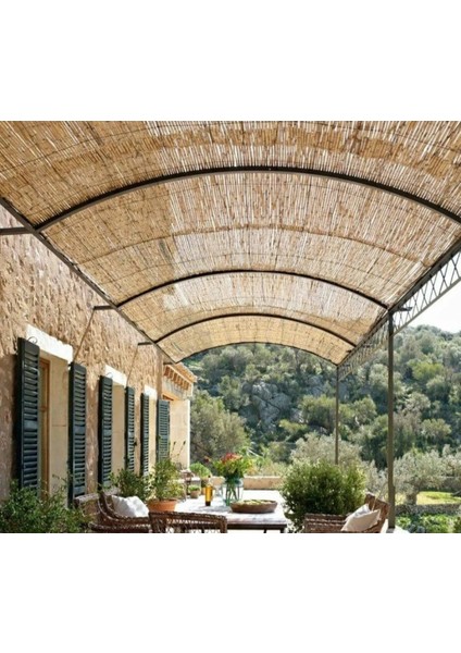 1 Metre x 7 Metre Hasır Bahçe Çiti Balkon Çiti Gölgelik ve Dekorasyon