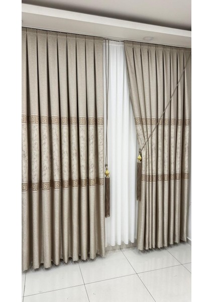 Pano Fon Perde Versace Bej (Tek Kanat) fiyatları