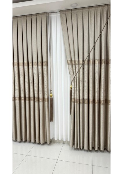 Pano Fon Perde Versace Bej (Tek Kanat) fırsatları