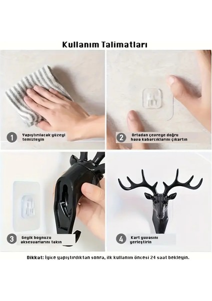 Urbancove Co. - Geyik Kafası Duvar Askısı - 3 Farklı Renk - Deliksiz Asma, Kendinden Yapışkanlı, Güçlü Yük Taşıma Kapasitesi fırsatları