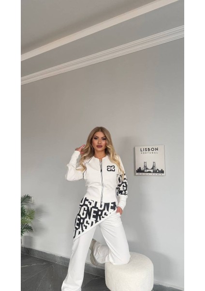 Kadın Yeni Sezon Yüksek Bel Yazı Detaylı Fermuarlı Alt Üst Takım fiyatları