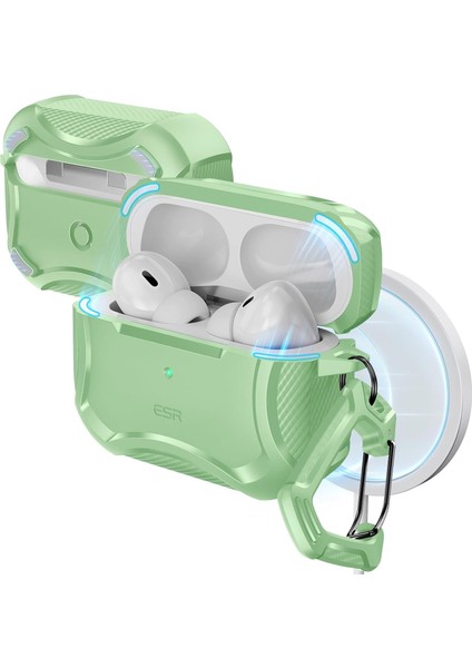 AirPods Pro / Pro 2 Kılıf - Cyber Armor Tough HaloLock MagSafe Yeşil