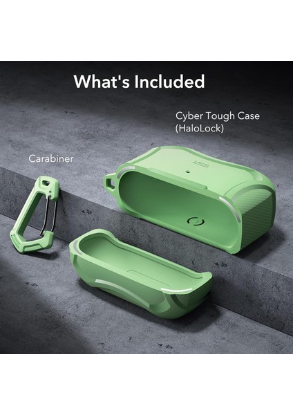 AirPods Pro / Pro 2 Kılıf - Cyber Armor Tough HaloLock MagSafe Yeşil