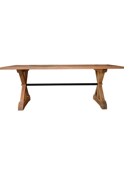 Masif Yemek Masası – Country Tarzı, Antik Meşe Renk, Sedir ve Çam