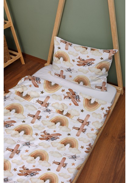 Organik Montessori Nevresim Seti (100X200) - Uçan Hayal