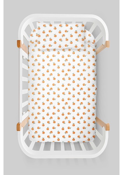 Organik Anne Yanı Nevresim Takımı (60X100) - Portakal Bahçesi