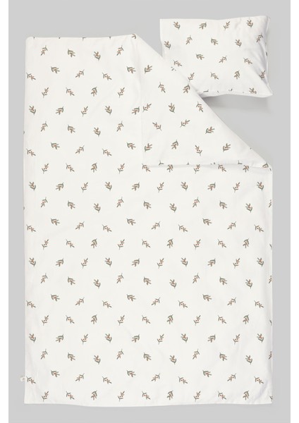 Organik Çarşaflı Park Yatak Nevresim Takımı (80X120) - Yeşil Zeytin Dalı