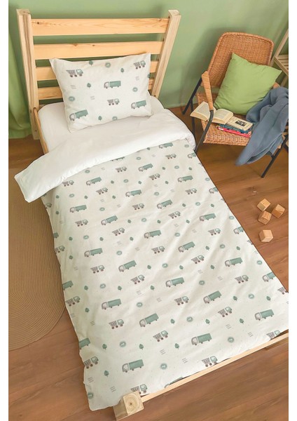 Organik Tek Kişilik Nevresim Takımı (160X220) - Şehir Macerası