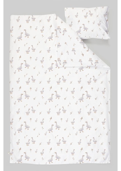 Organik Çarşaflı Park Yatak Nevresim Takımı (80X120) - Huzurlu Kanatlar