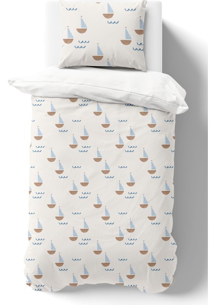 Organik Tek Kişilik Nevresim Takımı (160X220) - Yelken Rüyası