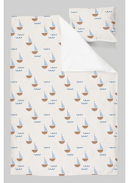 Organik Tek Kişilik Nevresim Takımı (160X220) - Yelken Rüyası
