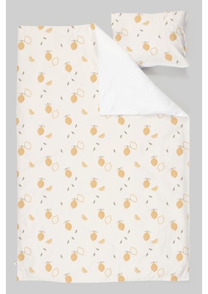 Organik Tek Kişilik Nevresim Takımı (160X220) - Limon Çiçeği