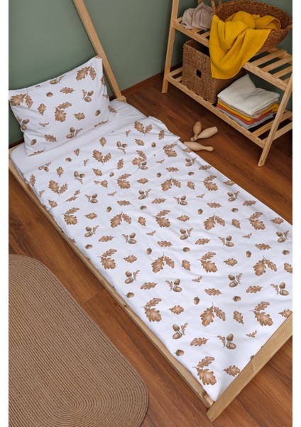 Organik Montessori Nevresim Seti (100X200) - Sonbahar Yaprakları