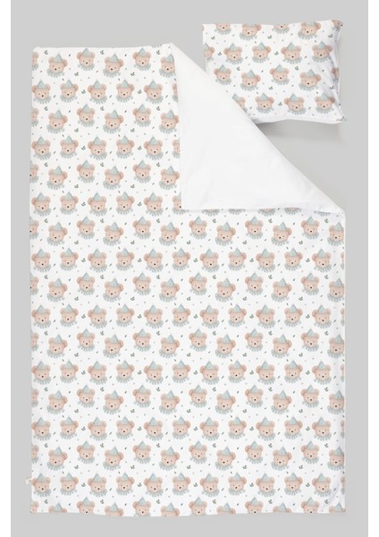 Organik Tek Kişilik Nevresim Takımı (160X220) - Mavi Şapkalı Ayıcık modelleri