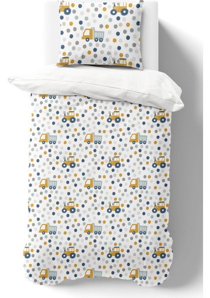Organik Tek Kişilik Nevresim Takımı (160X220) - Hareketli Tekerlekler