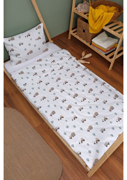 Organik Montessori Nevresim Seti (100X200) - Küçük Mühendis Rüyası