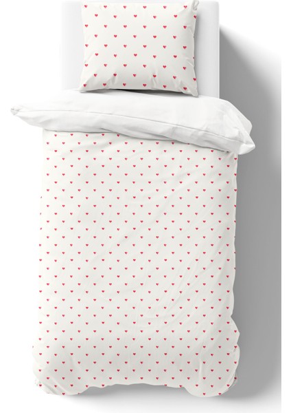 Organik Tek Kişilik Nevresim Takımı (160X220) - Kalp Yağmuru fiyatları