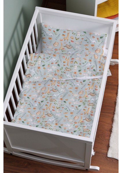 Organik Anne Yanı Nevresim Takımı (60X100) - Doğanın Minik Sesleri