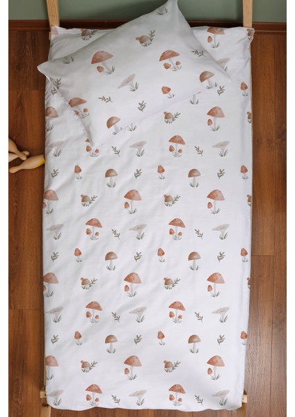 Organik Montessori Nevresim Seti (100X200) - Doğal Mantarlar